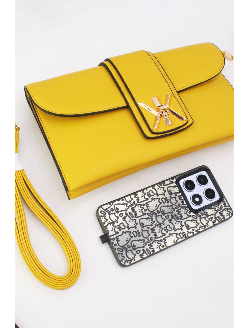 Pochette Bandoulière Avec Languette 25P-6315-Jaune — vue 4