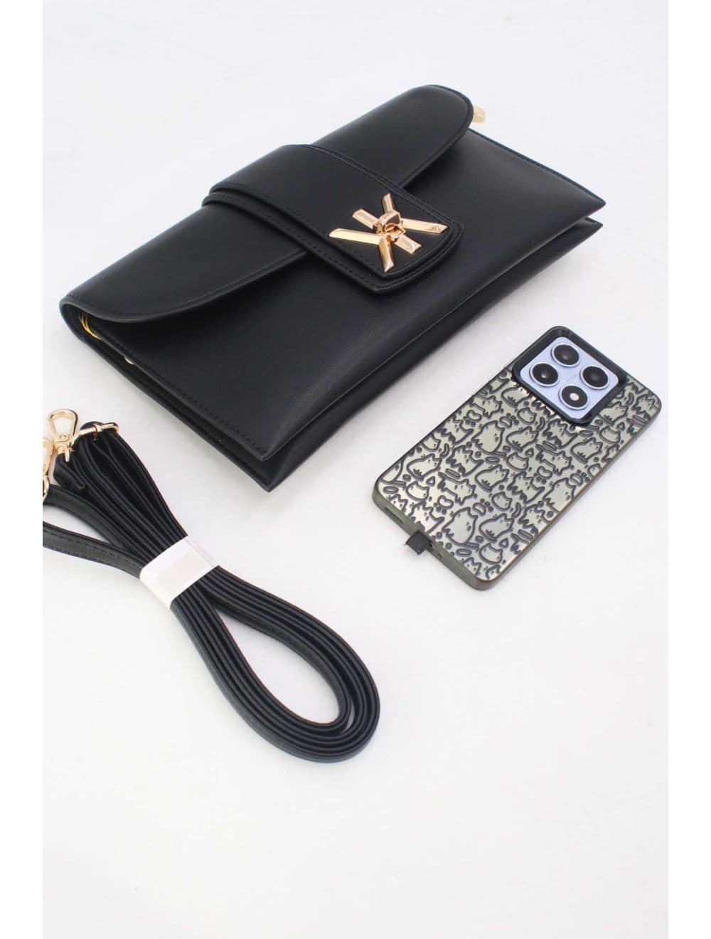 Pochette Bandoulière Avec Languette 25P-6315-Noir — vue 4
