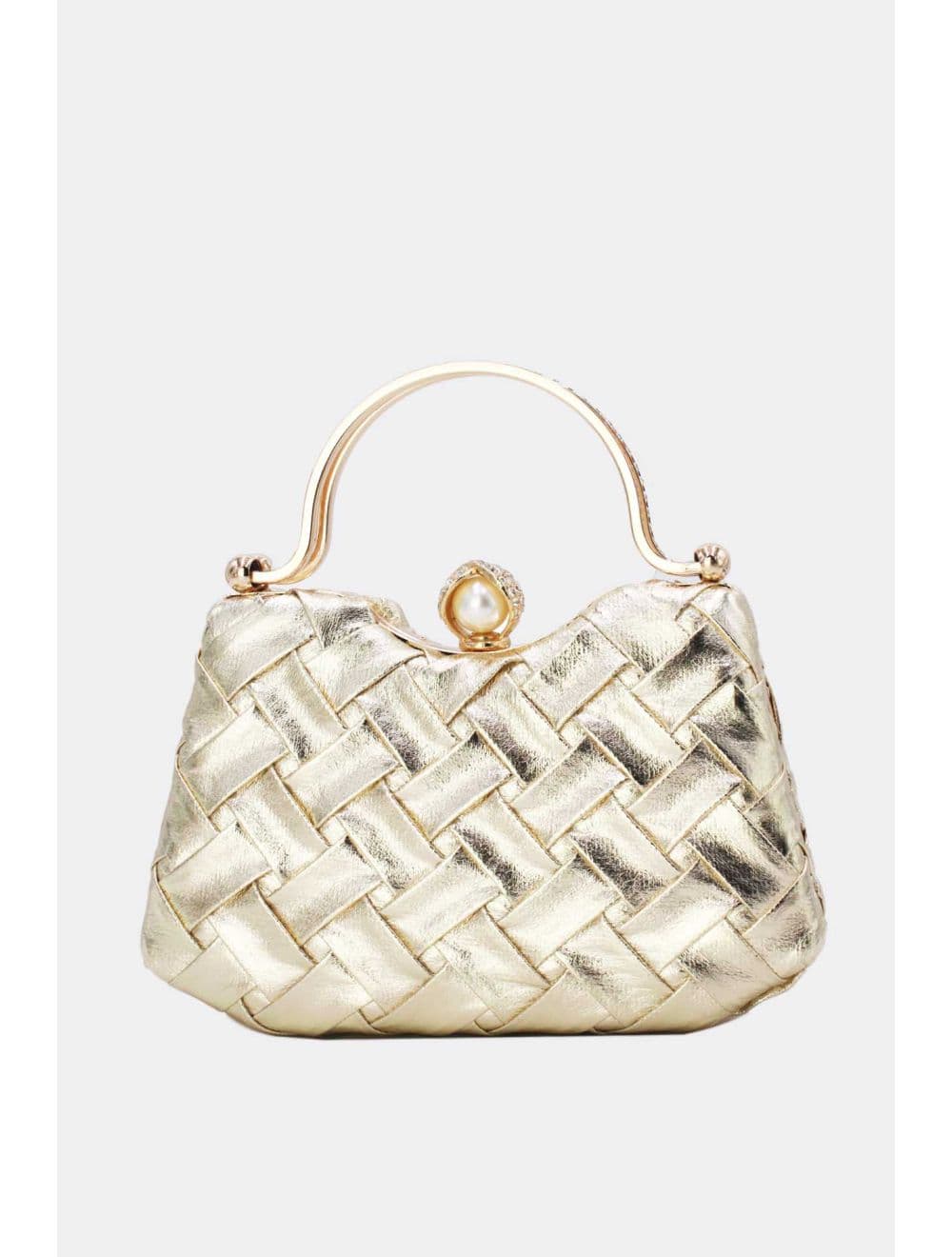 Pochette Soirée Strass Avec Perle 26Y-1259-Doré