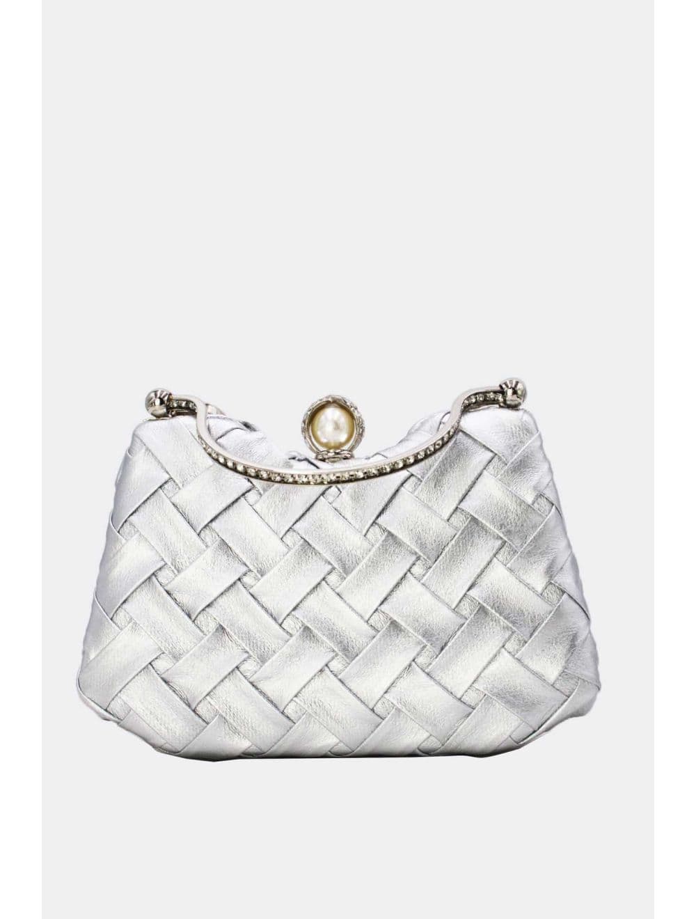 Pochette Soirée Strass Avec Perle 26Y-1259-Argenté — vue 3