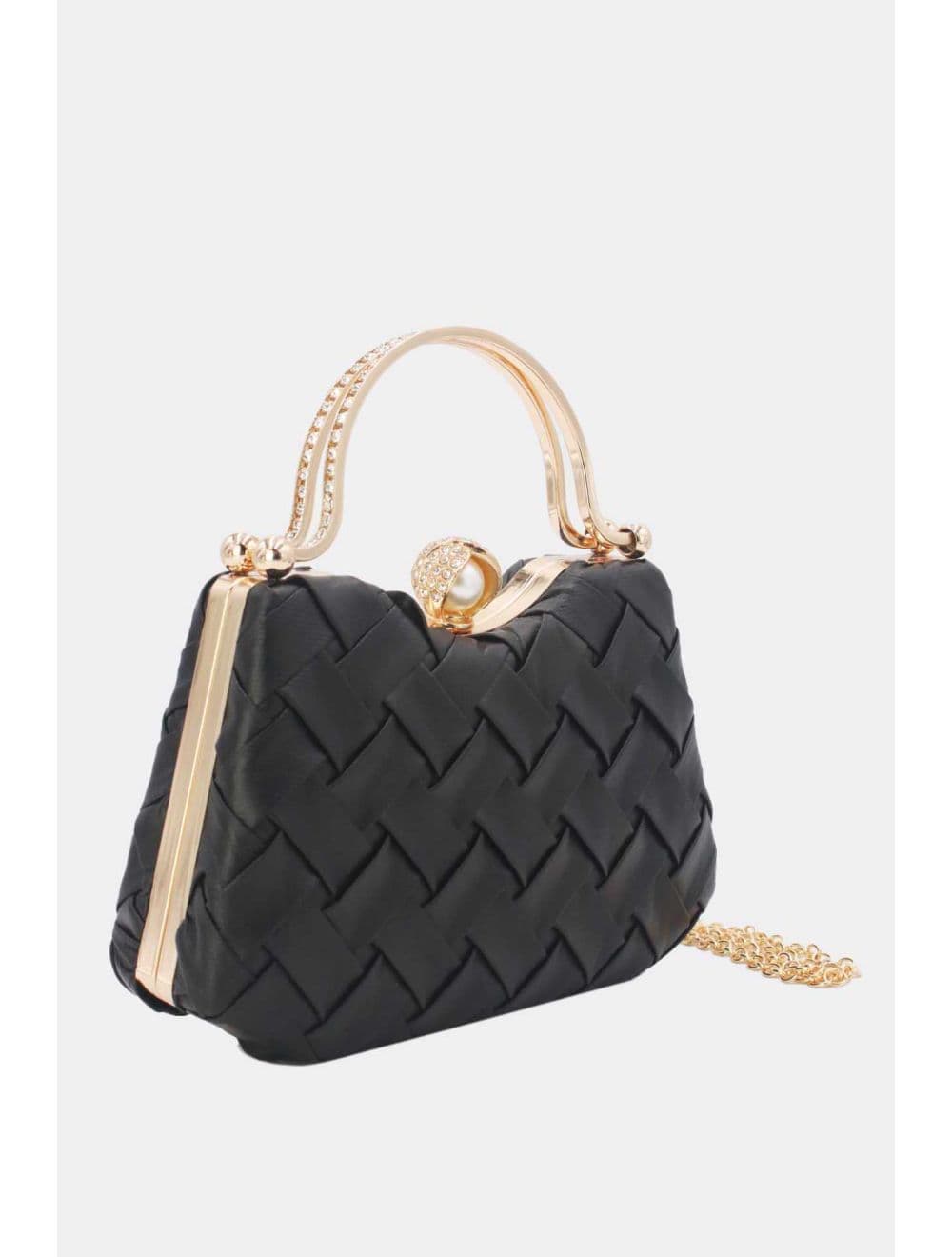 Pochette Soirée Strass Avec Perle 26Y-1259-Noir — vue 2