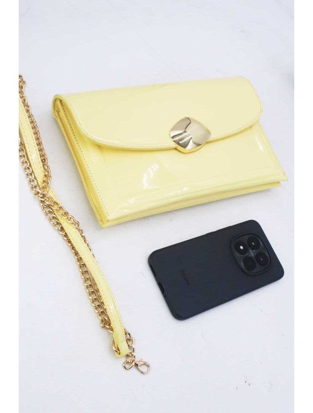 Pochette Bandoulière Vernis 25P-6319-Jaune — vue 4