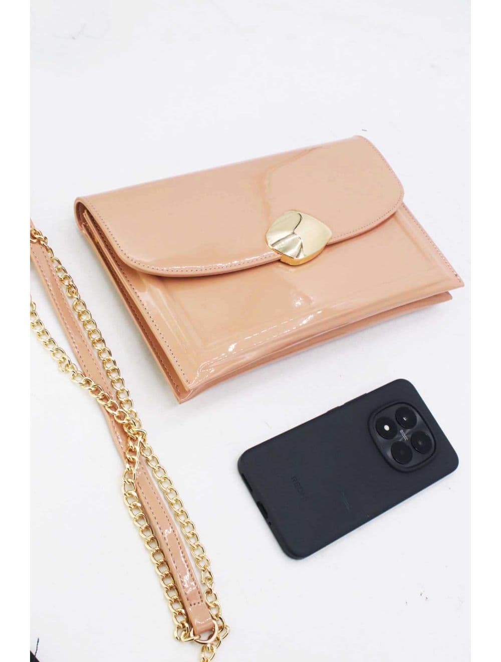 Pochette Bandoulière Vernis 25P-6319-Beige — vue 4