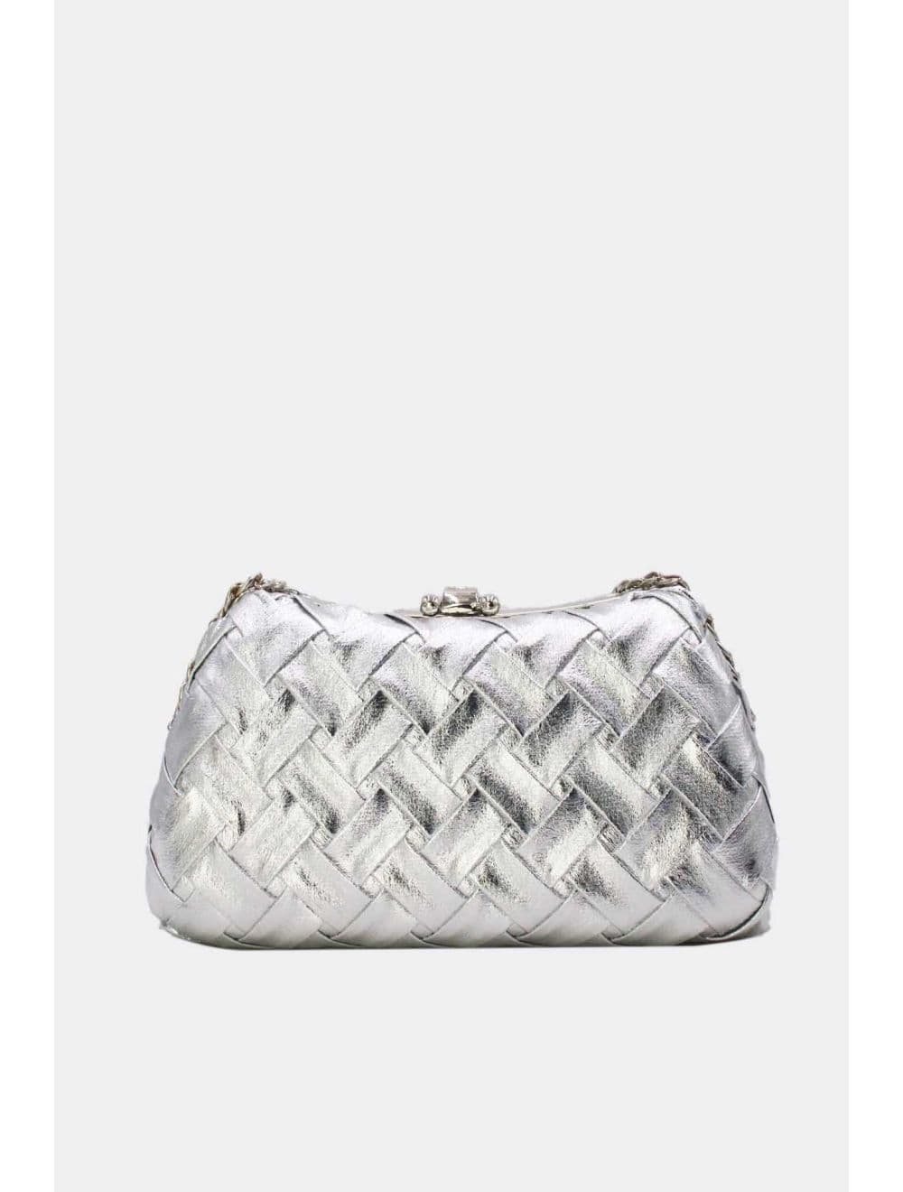 Pochette Soirée Strass Avec Chaîne 25P-6133-Argenté — vue 3