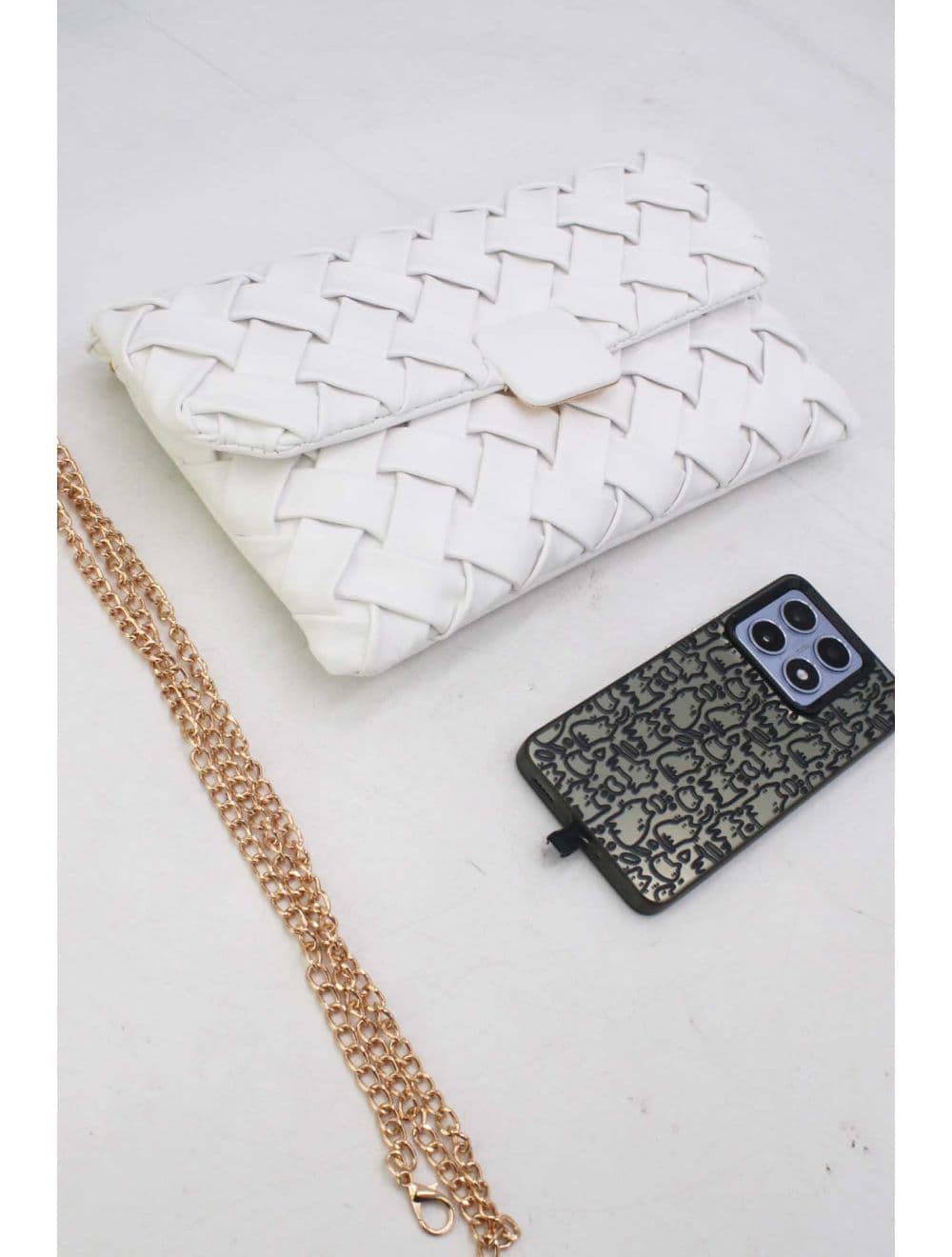 Pochette Bandoulière Tressé 24P-5938-Blanc — vue 4