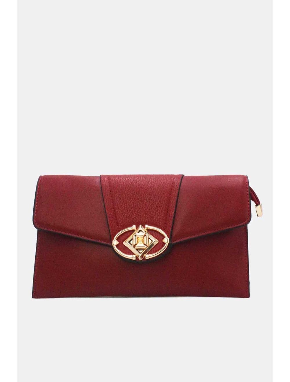 Pochette Bandoulière Effet Cuir Chic 25P-6305-Burgundy/Red