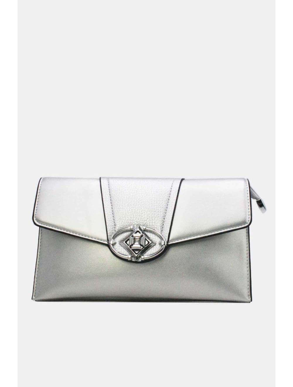 Pochette Bandoulière Effet Cuir Chic 25P-6305-Argenté