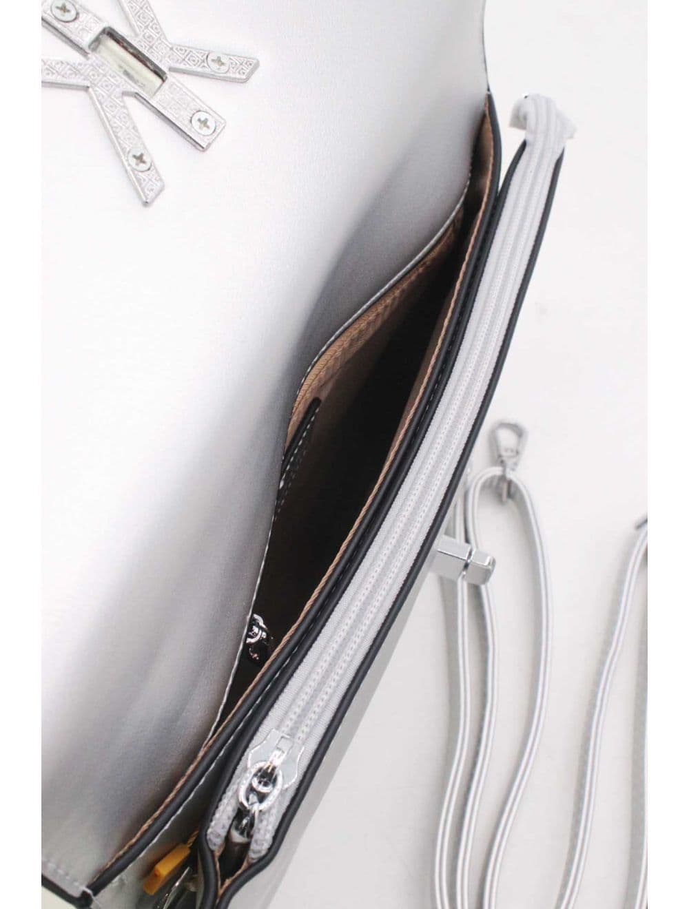 Pochette Bandoulière Effet Cuir Chic 25P-6304-Argent — vue 5
