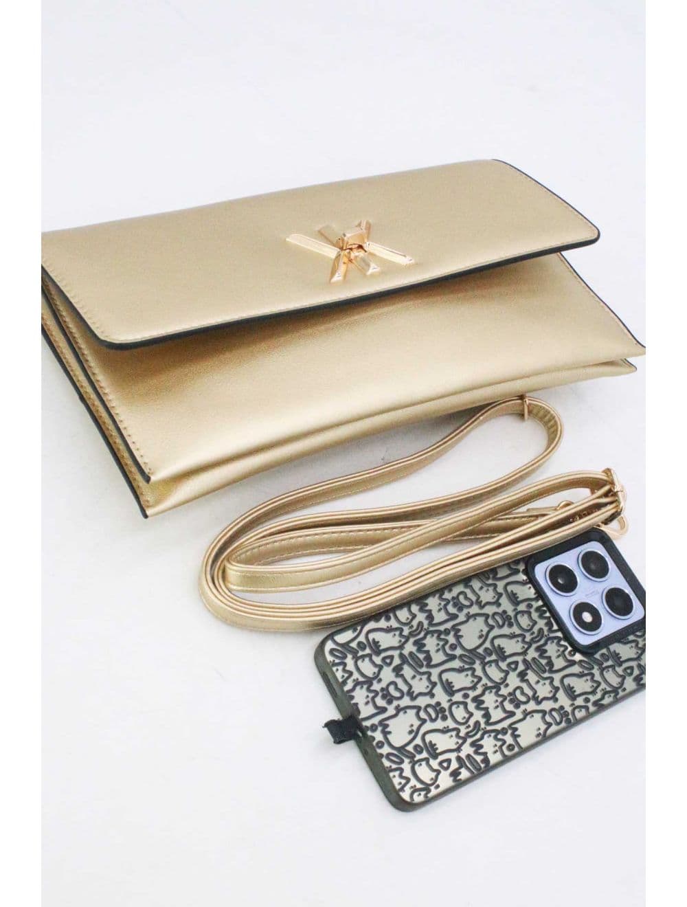 Pochette Bandoulière Effet Cuir Chic 25P-6304-Doré — vue 4