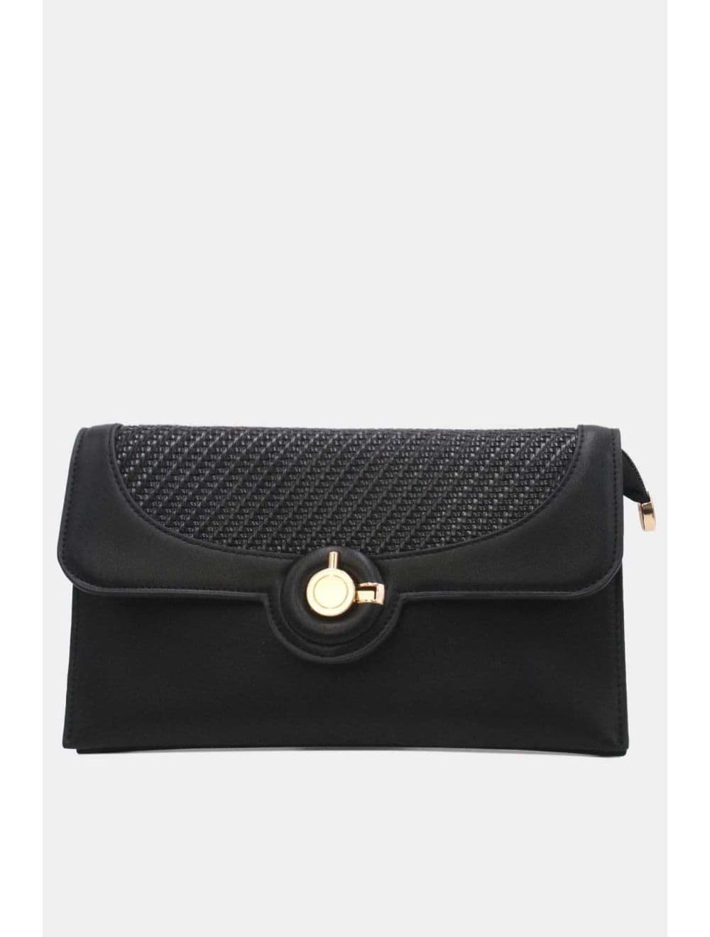 Pochette Bandoulière Effet Tressé Chic 25P-6145-Noir
