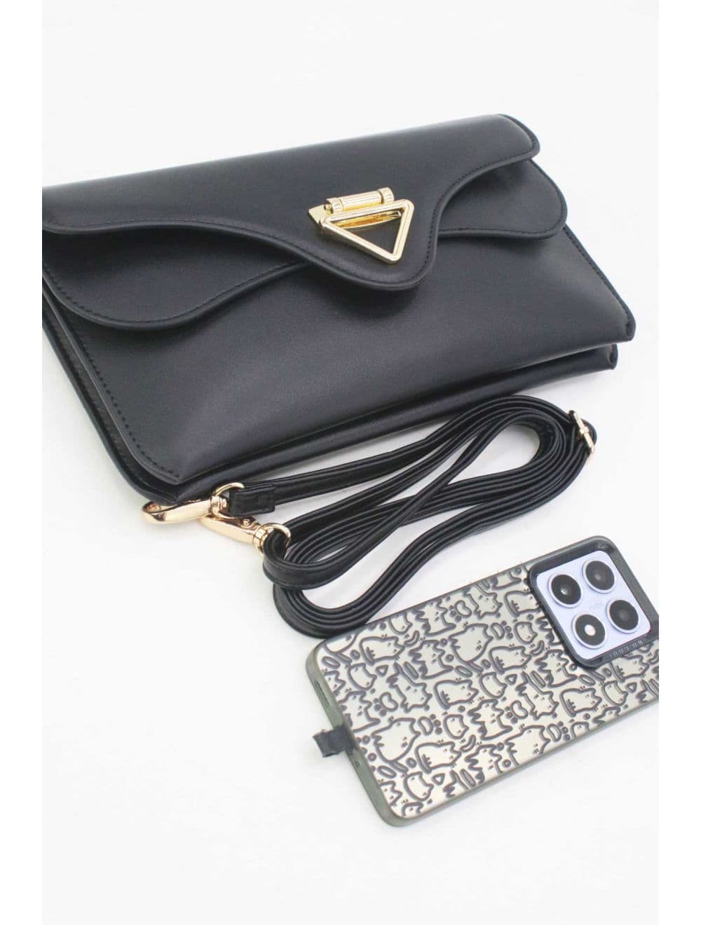Pochette Bandoulière Effet Cuir 24P-6152-Noir — vue 5