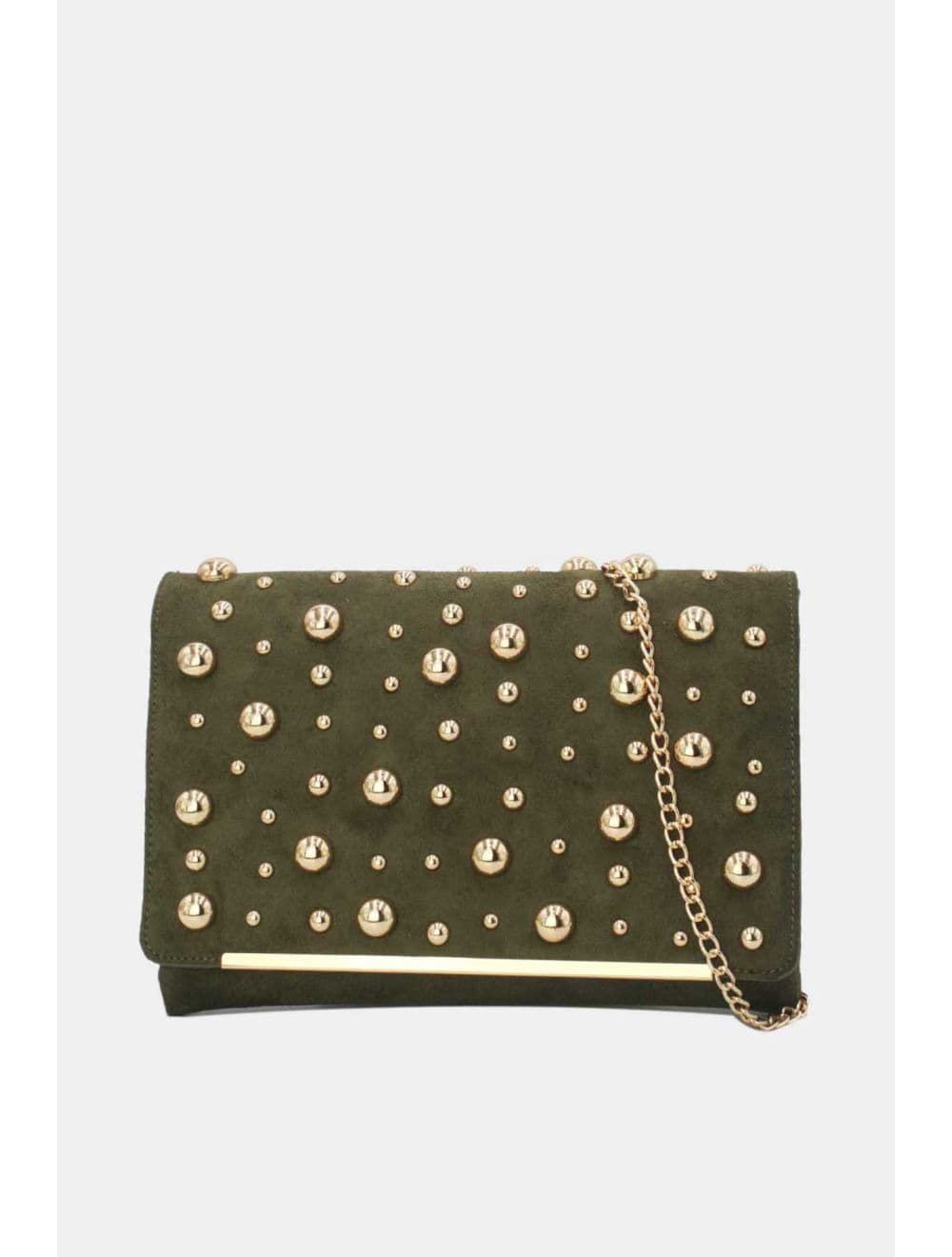 Pochette Bandoulière Velours Clouté 25P-6165-Vert
