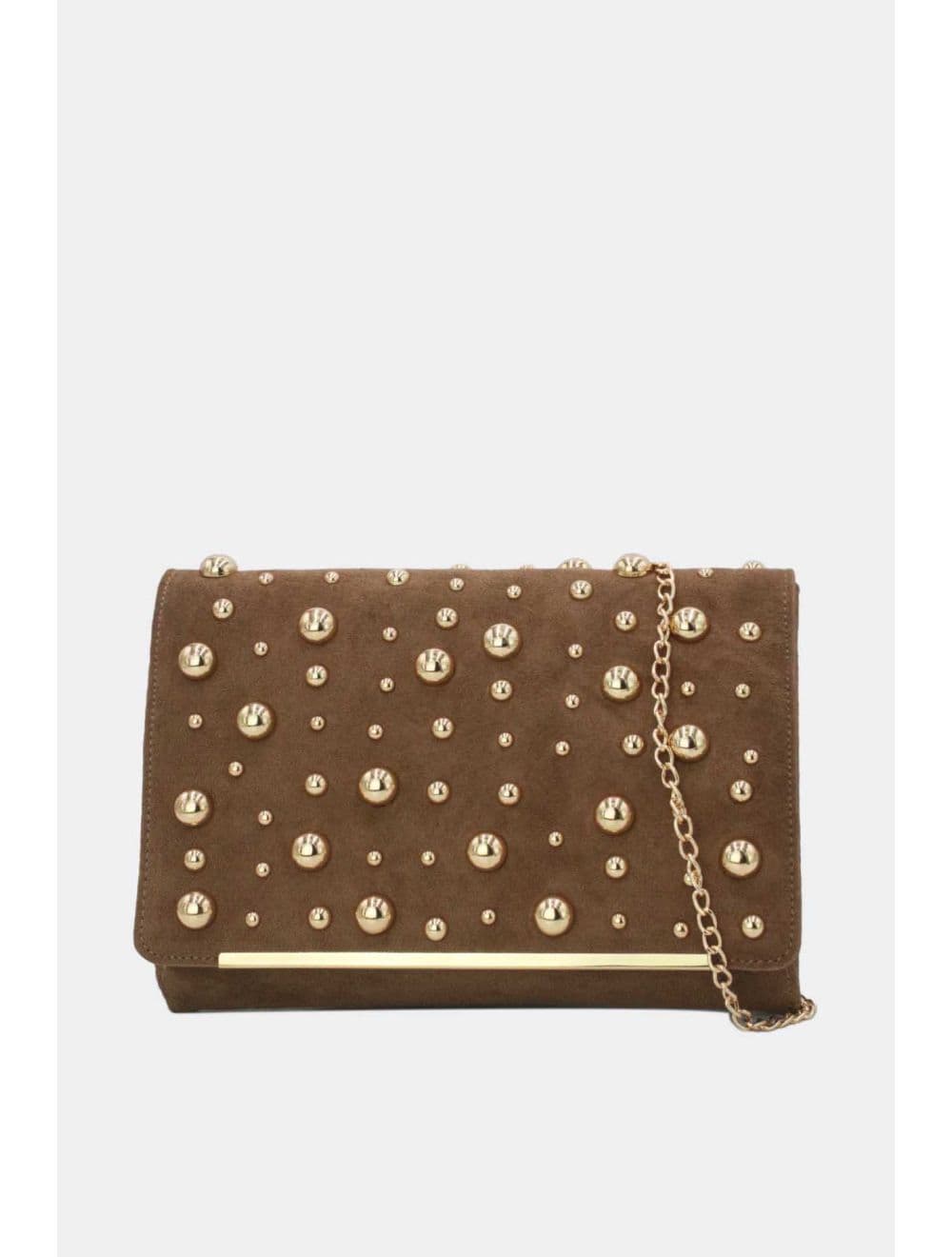 Pochette Bandoulière Velours Clouté 25P-6165-Camel