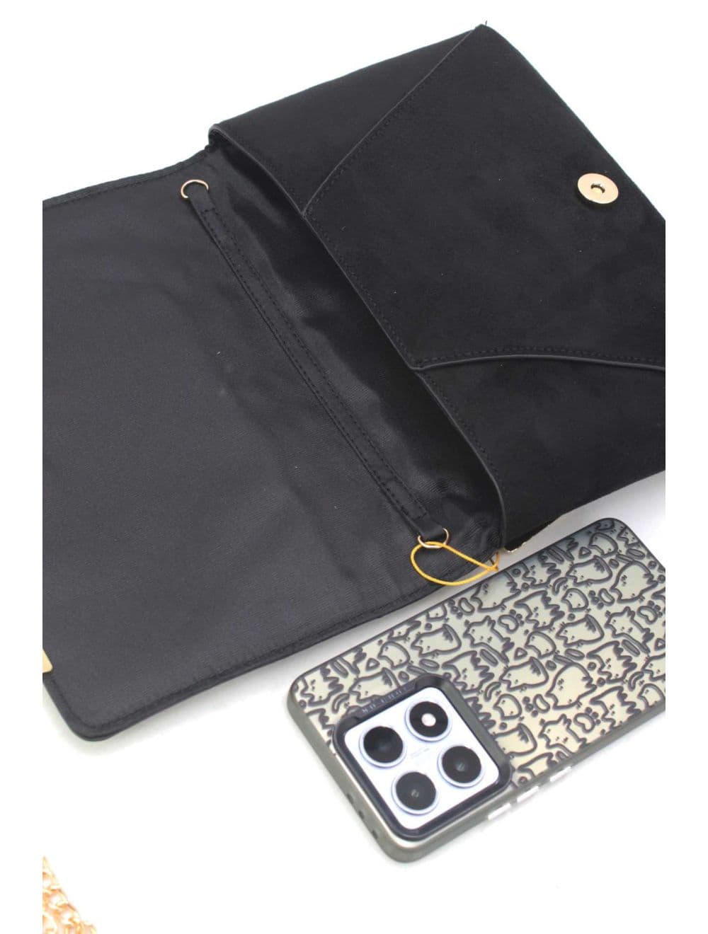 Pochette Bandoulière Velours Clouté 25P-6165-Noir — vue 5