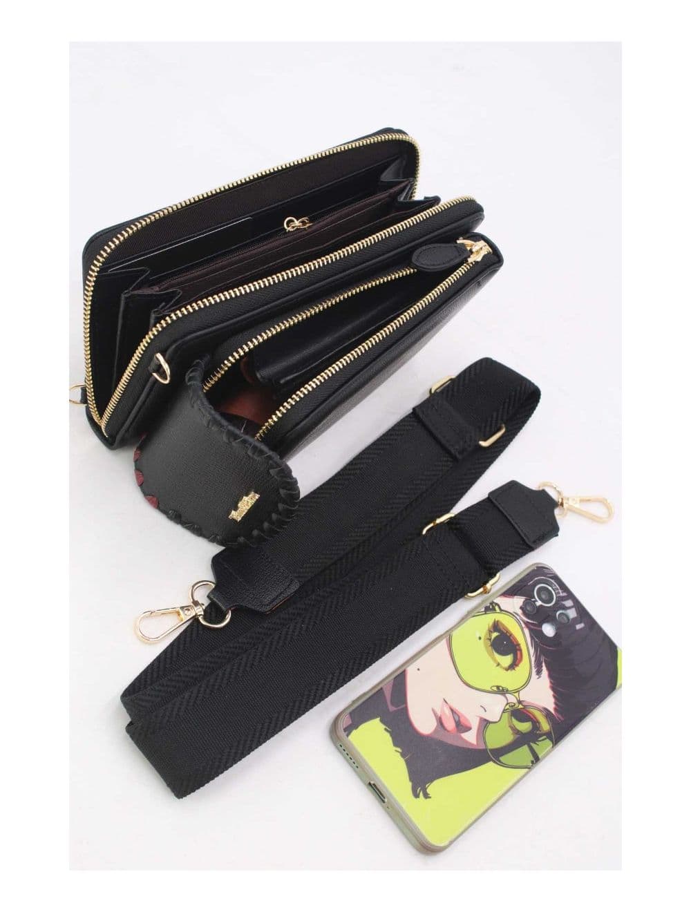 Pochette Téléphone Effet Grainé 24P-6022-Noir#