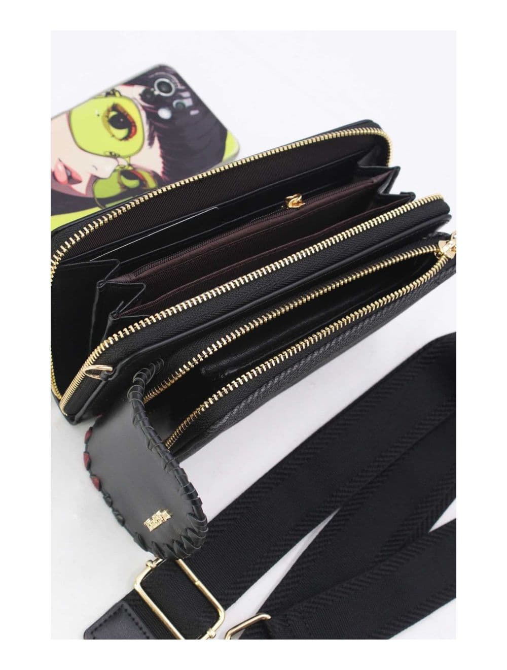 Pochette Téléphone Effet Grainé 24P-6022-Black — vue 5