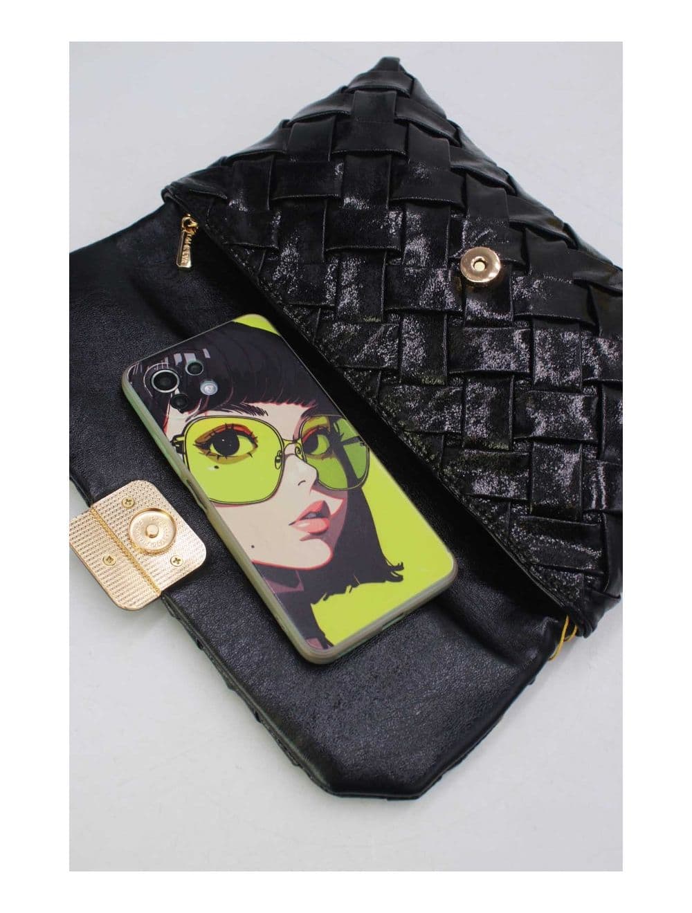 Pochette Bandoulière Tressé 24P-5938-Noir