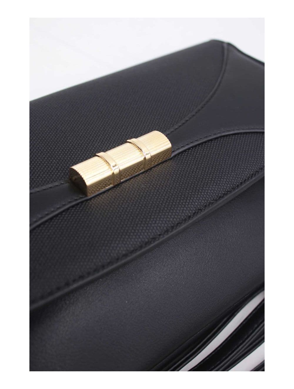 Pochette Bandoulière à Rabat Patchwork Effet Tissu 24P-6045-Noir — vue 3