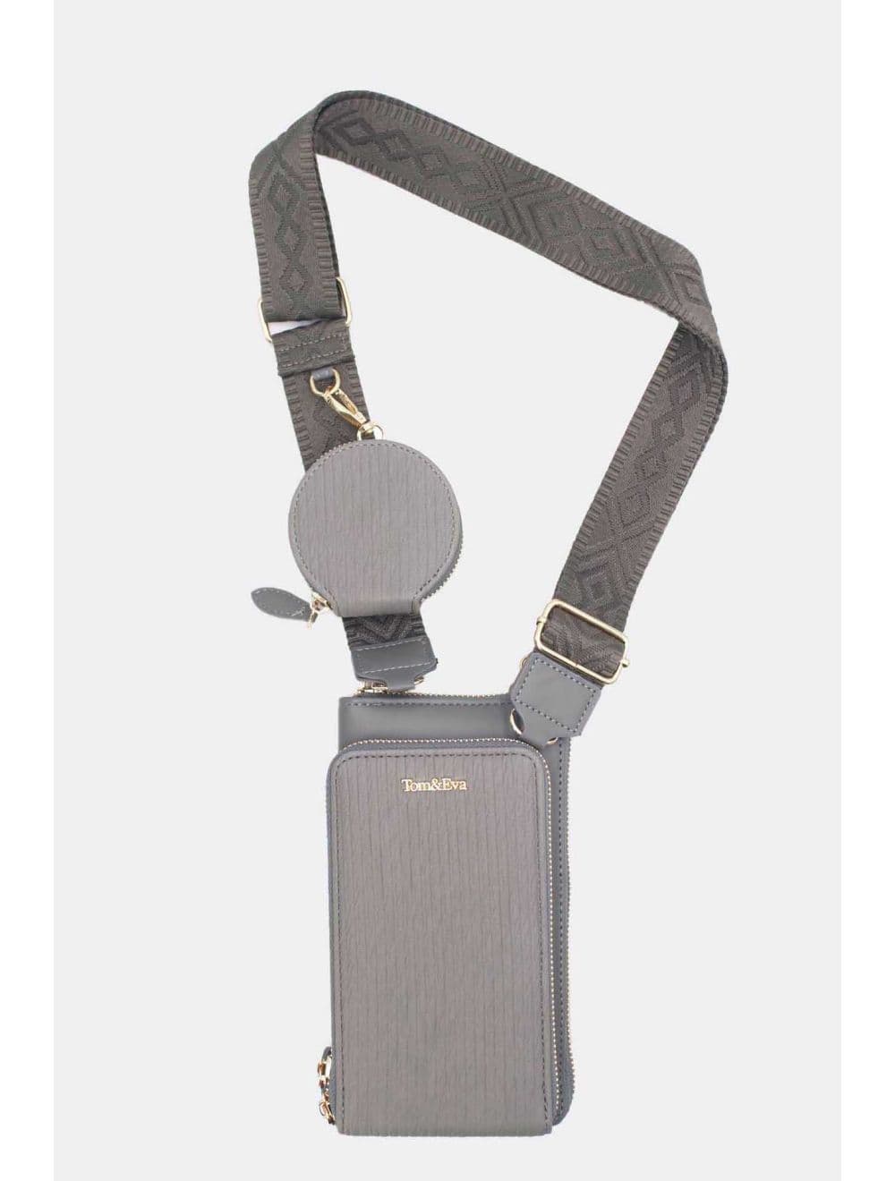 Pochette Téléphone Bi-matière Avec Porte Monnaie RÉASSORT 23P-5821-Gris — vue 5