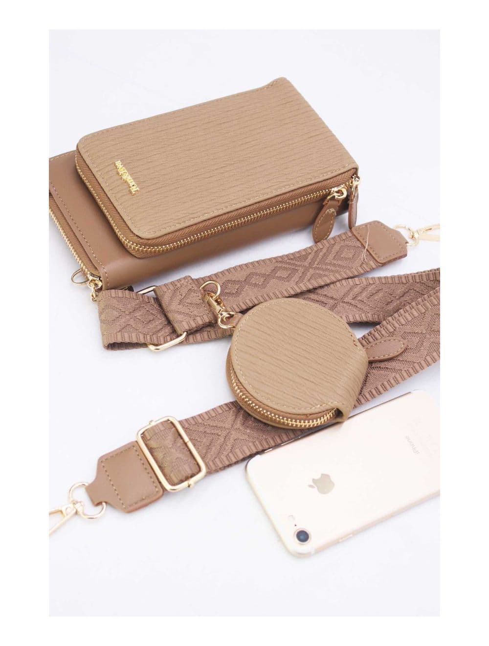 Pochette Téléphone Bi-matière Avec Porte Monnaie RÉASSORT 23P-5821-Khaki — vue 3
