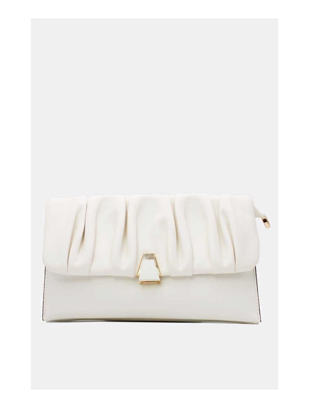 Pochette Bandoulière à Rabat Ruché RÉASSORT 24P-5897-Blanc