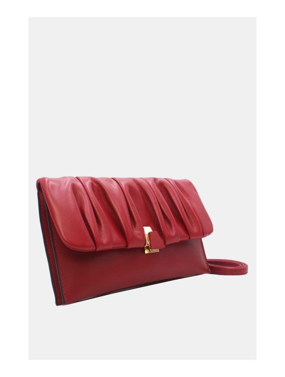 Pochette Bandoulière à Rabat Ruché RÉASSORT 24P-5897-Rouge — vue 3