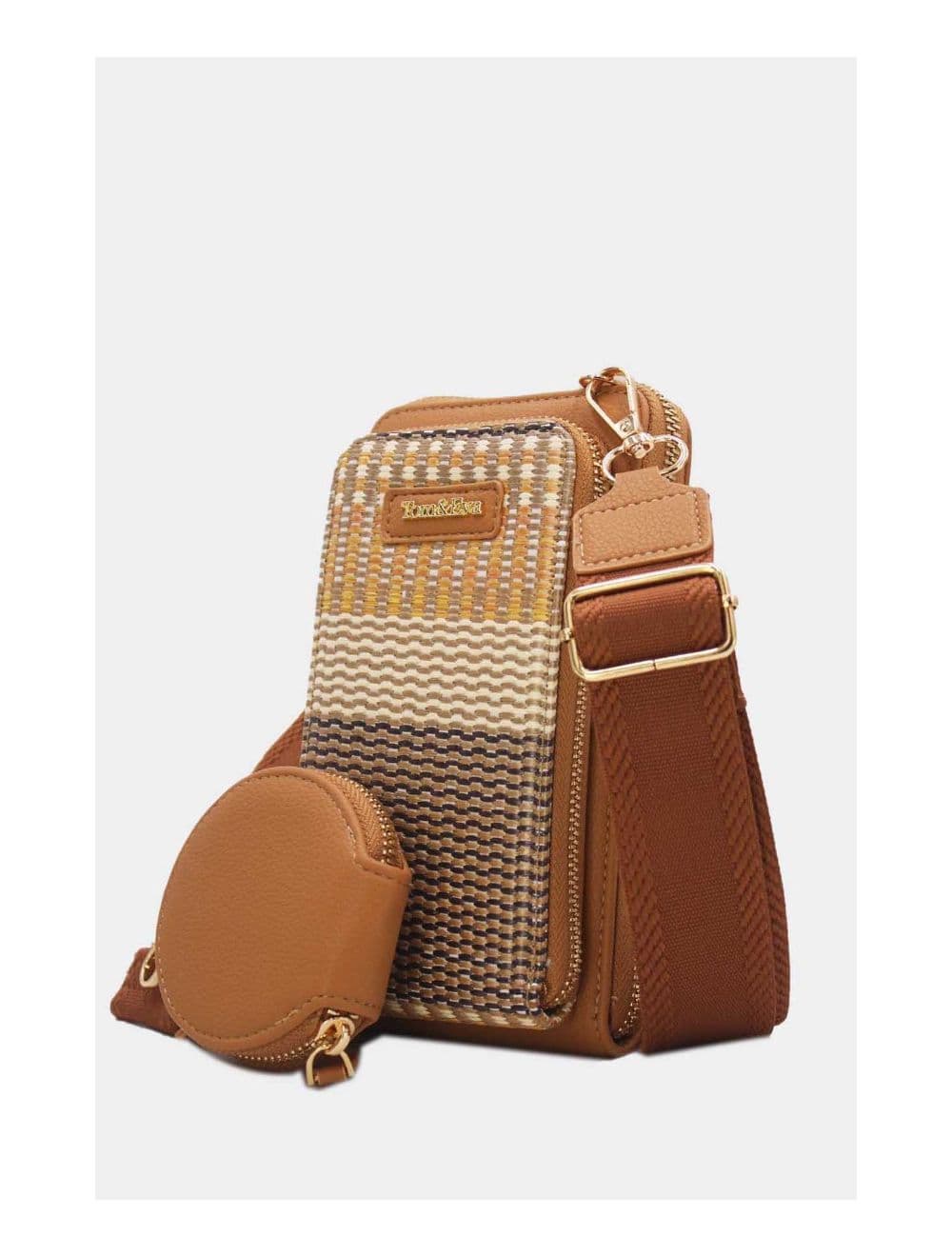 Pochette Téléphone Bi-matière Avec Porte Monnaie 24P-5943-Marron — vue 3