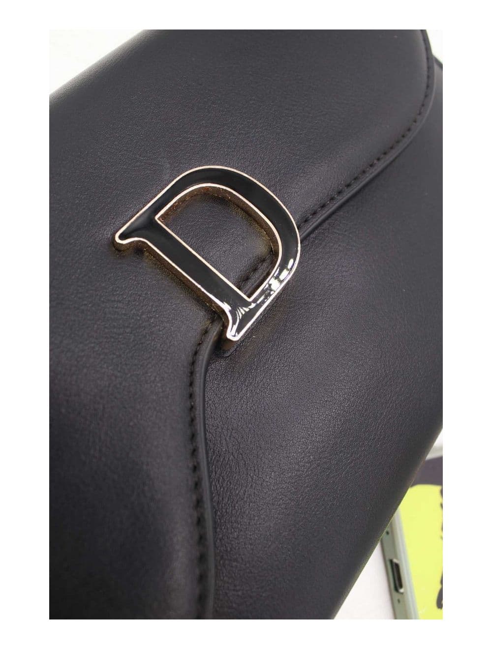 Pochette Bandoulière à Rabat Asymétrique 24P-5982-Noir