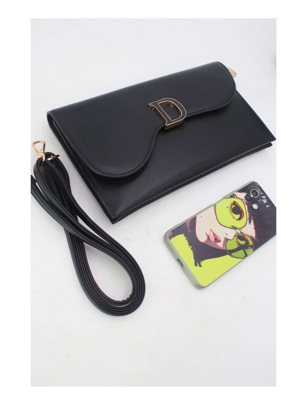 Pochette Bandoulière à Rabat Asymétrique 24P-5982-Noir — vue 5