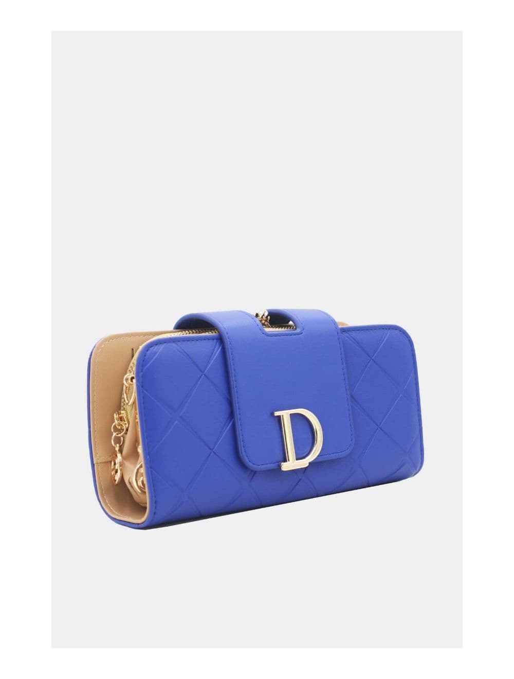 Portefeuille Compagnon Femme Avec Lettre D Métallique 16D-1348D-Bleu — vue 3