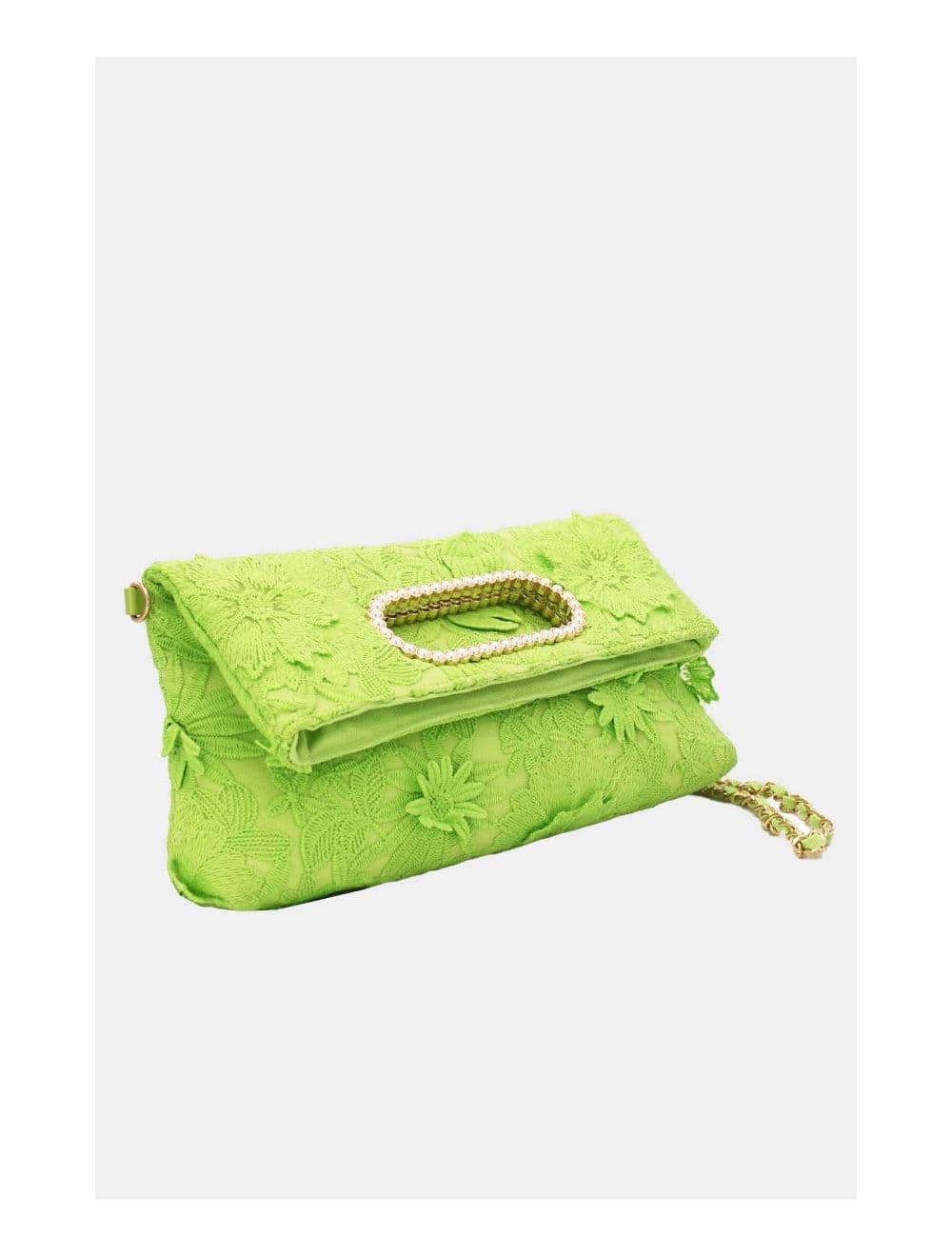 Pochette Transformable Broderie Floral 23P-5818-Vert — vue 3