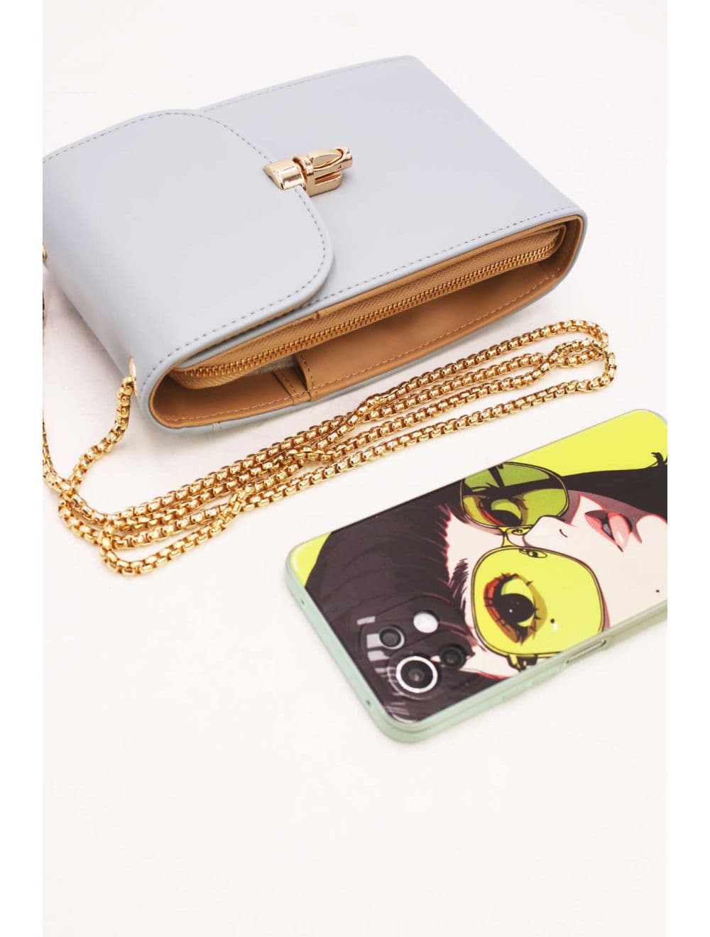 Portefeuille Pochette Téléphone Push Up 19G-2928-Gris