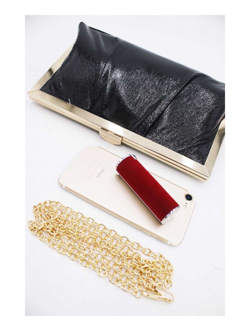 Pochette Soirée ou Mariage Avec Bandoulière-19G-2812-Noir — vue 4