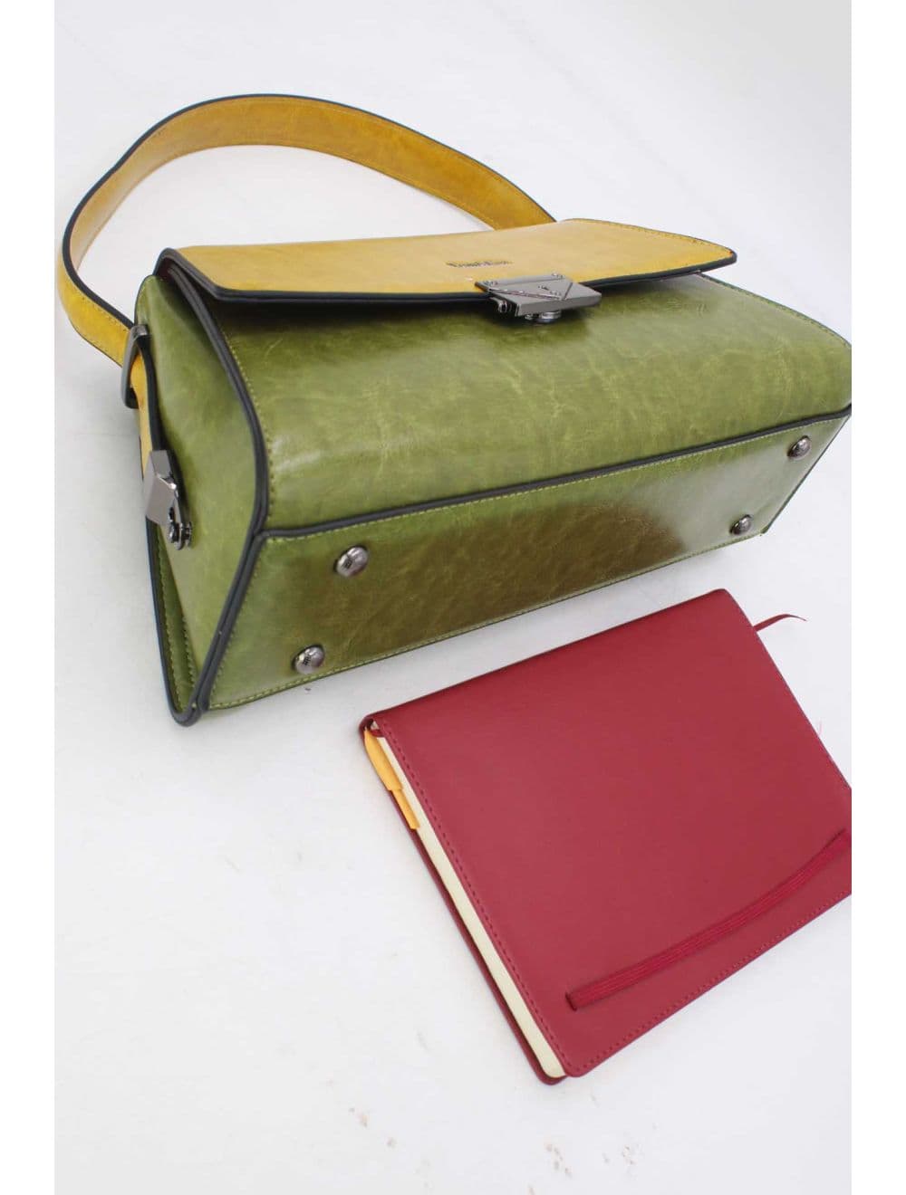Sac Porté Épaule Vintage 25B-6127-Green/Yellow — vue 4