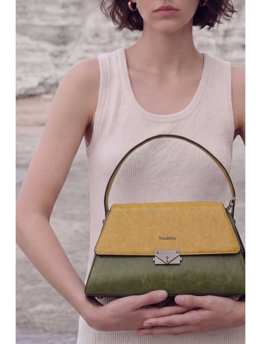 Sac Porté Épaule Vintage 25B-6127-Green/Yellow — vue 6