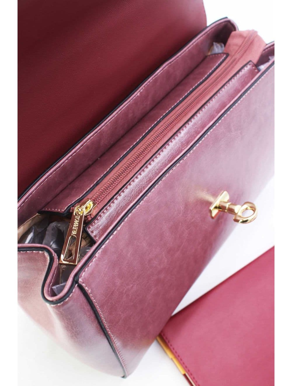 Sac Porte Épaule Effet Cuir 25B-6396-Rose — vue 5