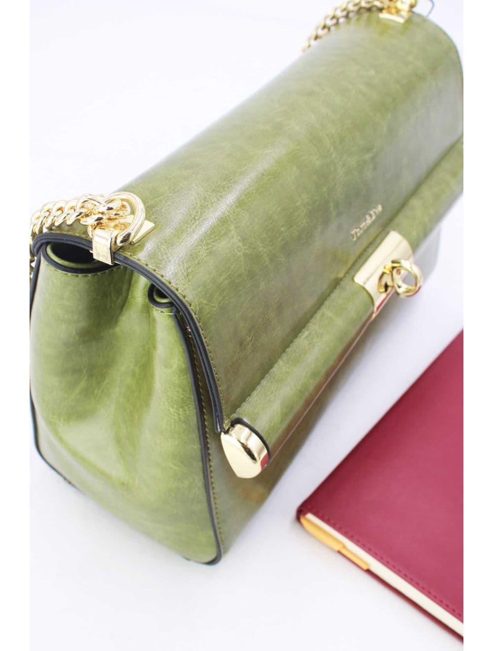 Sac Porte Épaule Effet Cuir 25B-6396-Vert — vue 5