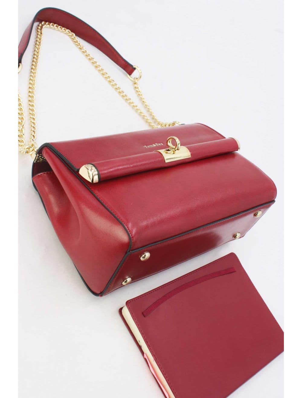 Sac Porte Épaule Effet Cuir 25B-6396-Bordeaux — vue 4