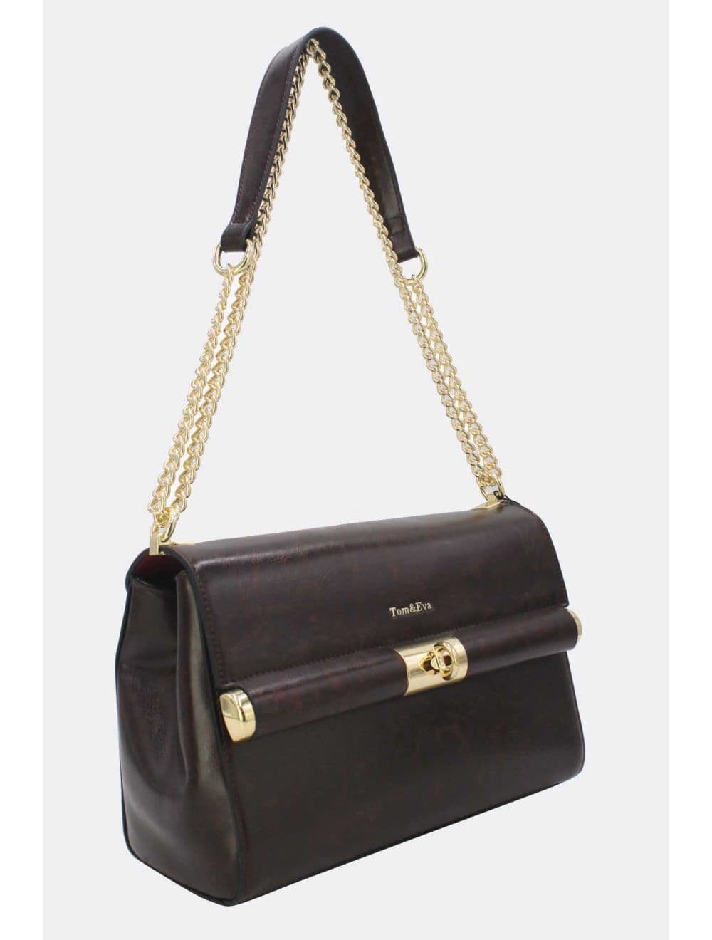Sac Porte Épaule Effet Cuir 25B-6396-Café — vue 2