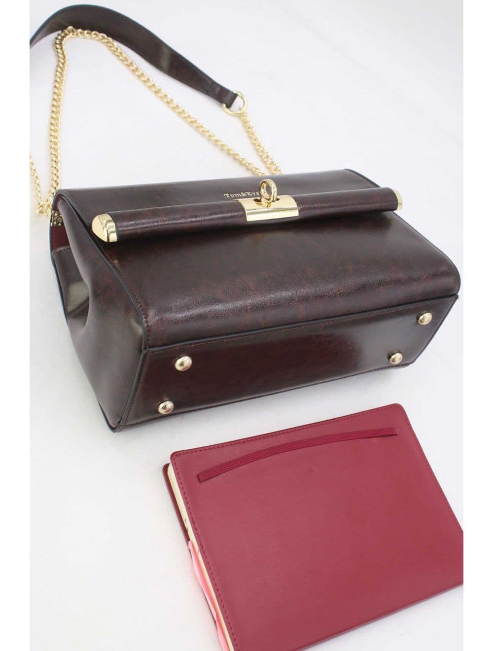Sac Porte Épaule Effet Cuir 25B-6396-Café — vue 4