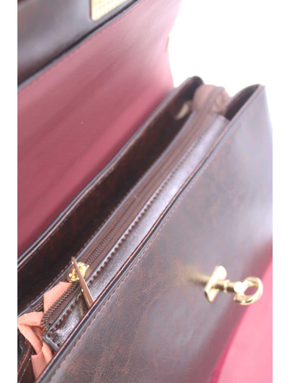 Sac Porte Épaule Effet Cuir 25B-6396-Café — vue 5