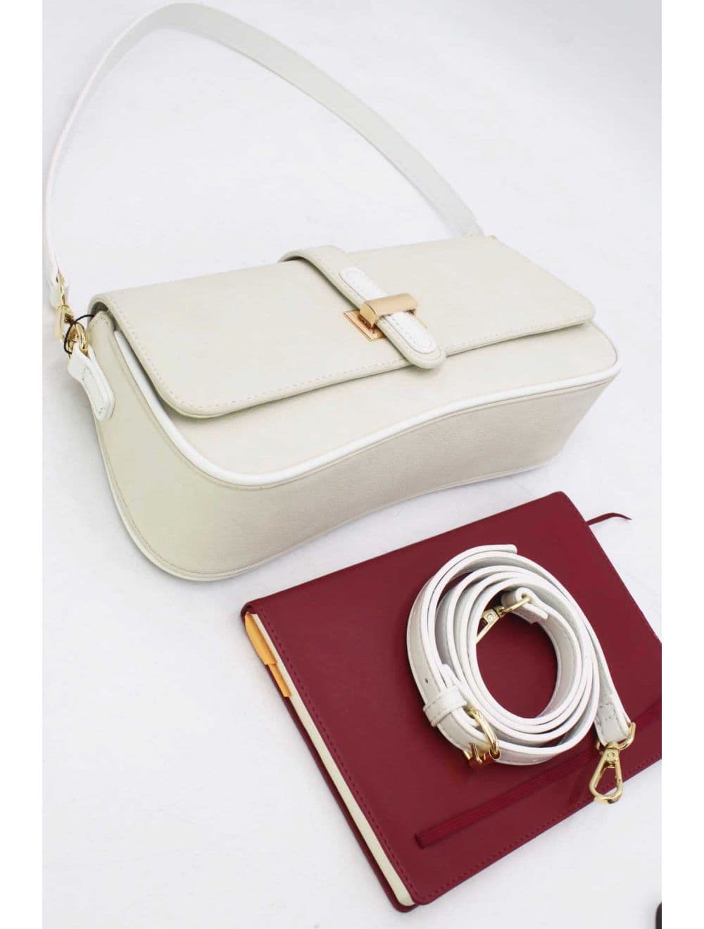 Sac Baguette Bandoulière 25B-6379-Blanc — vue 4