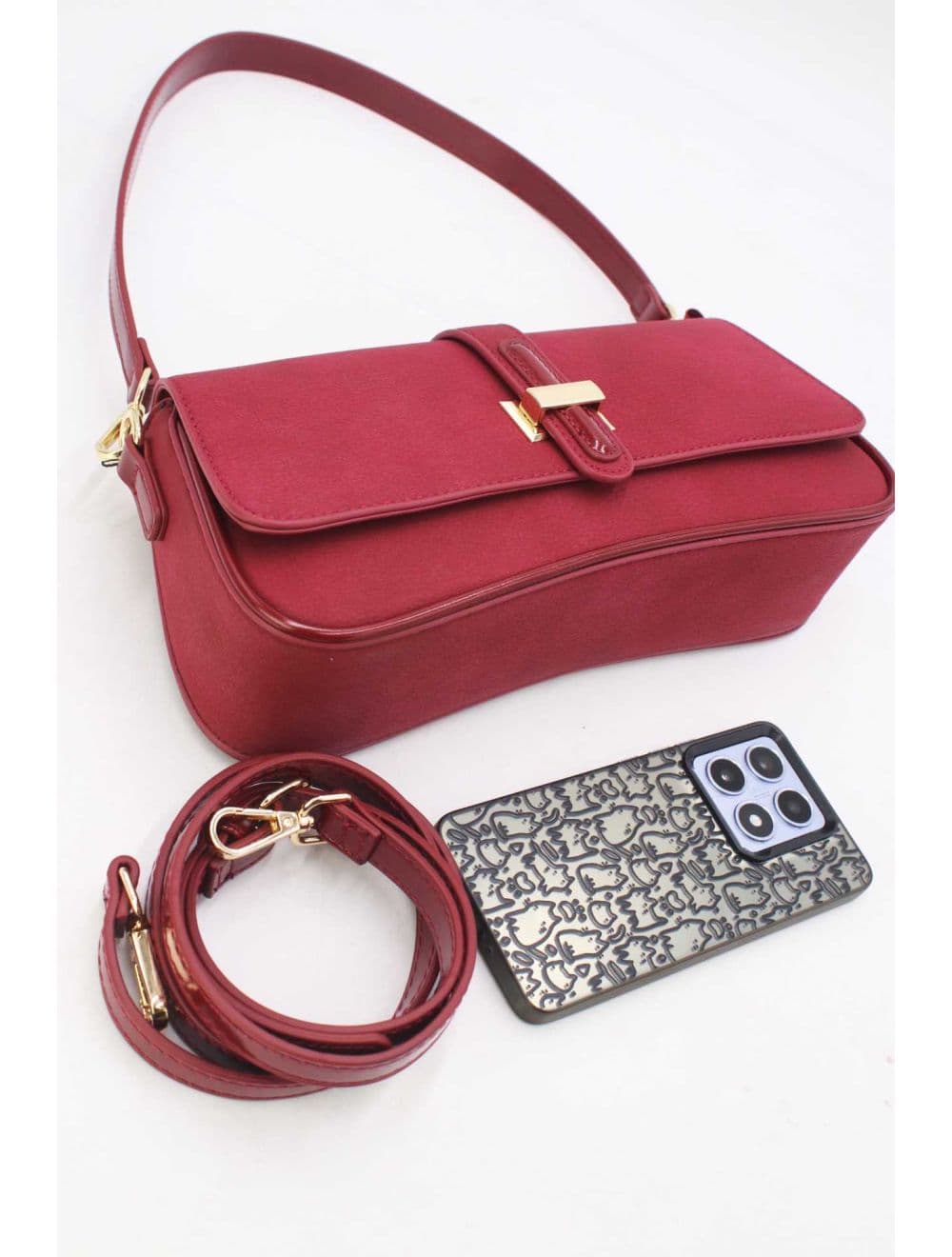 Sac Baguette Bandoulière 25B-6379-Rouge — vue 4