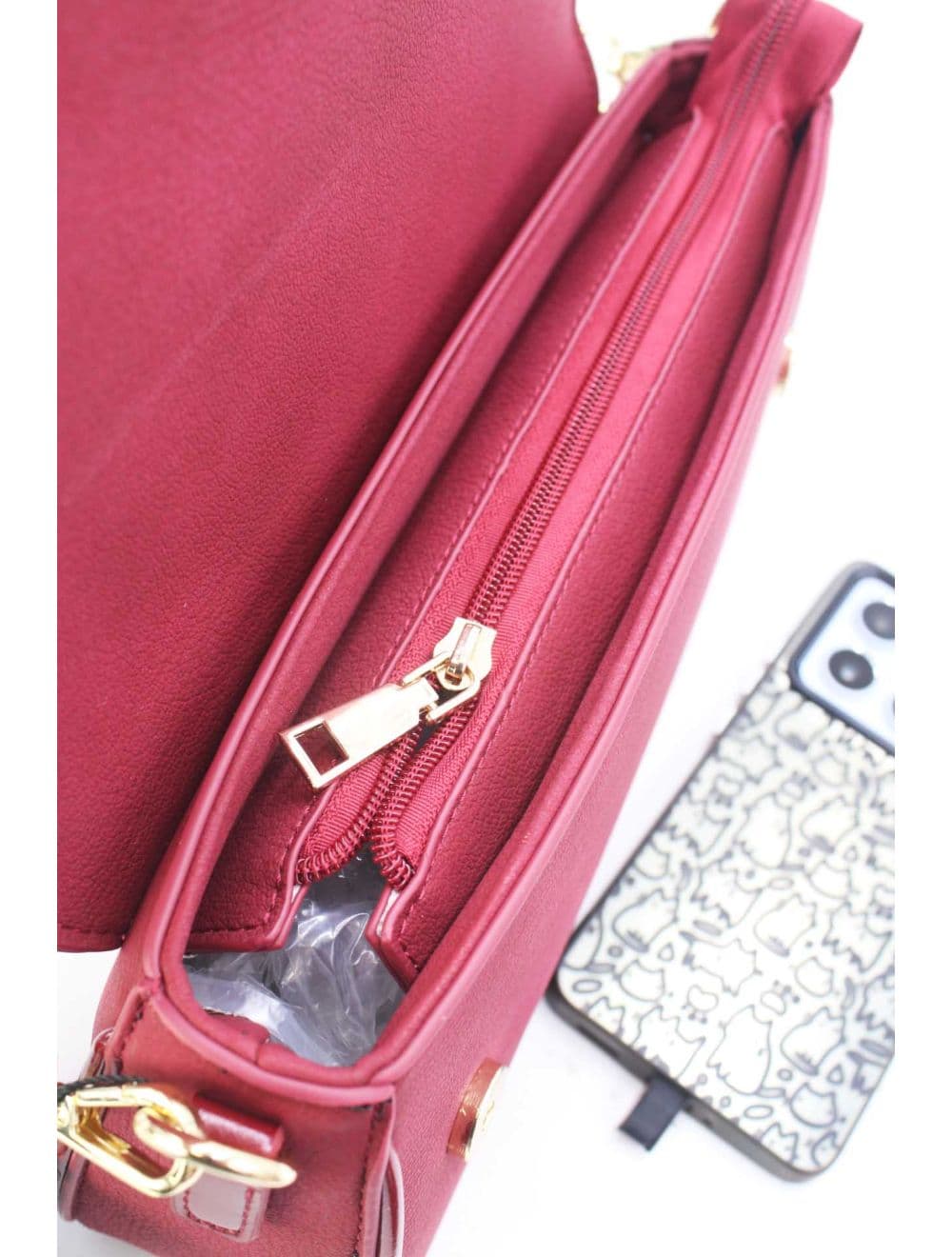 Sac Baguette Bandoulière 25B-6379-Rouge — vue 5