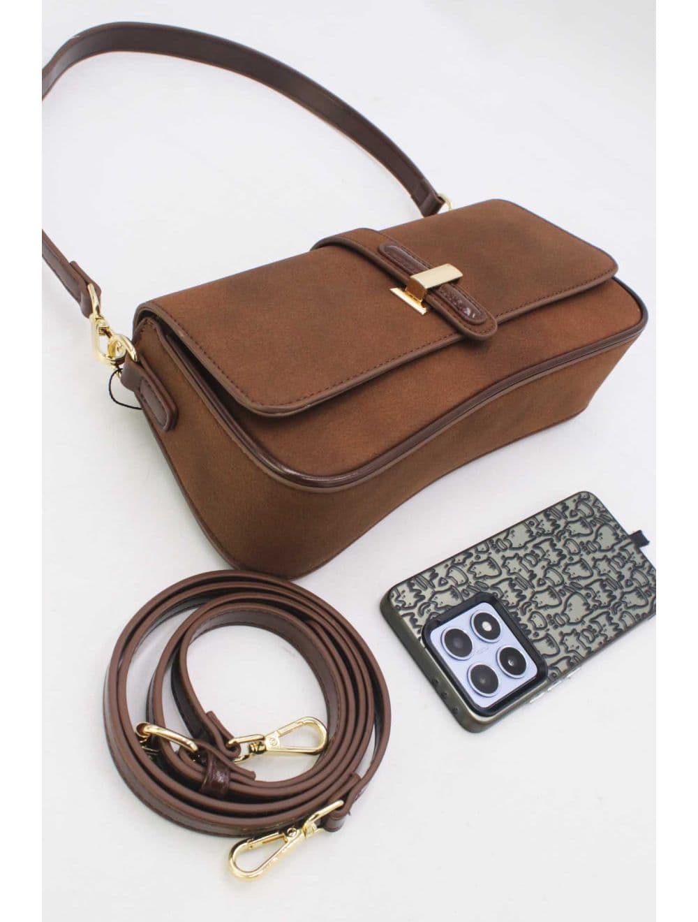 Sac Baguette Bandoulière 25B-6379-Café — vue 4