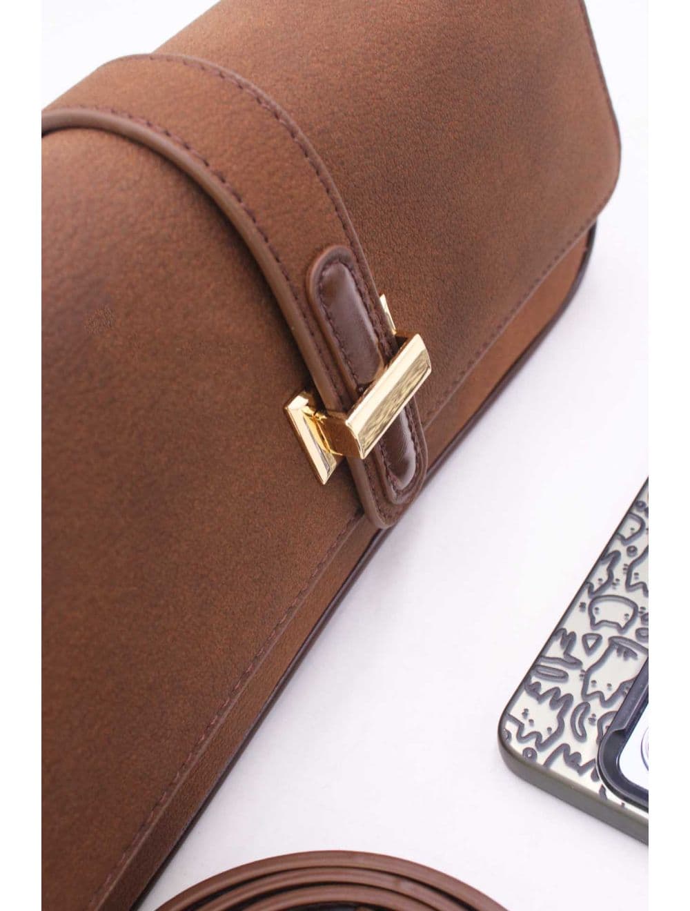 Sac Baguette Bandoulière 25B-6379-Café — vue 5