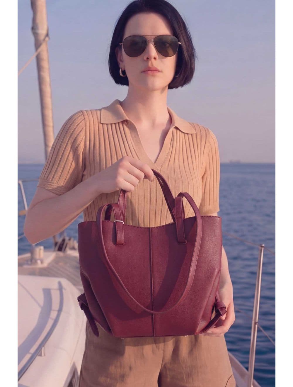 Sac Porté Épaule Chic 25B-6387-Bordeaux — vue 6