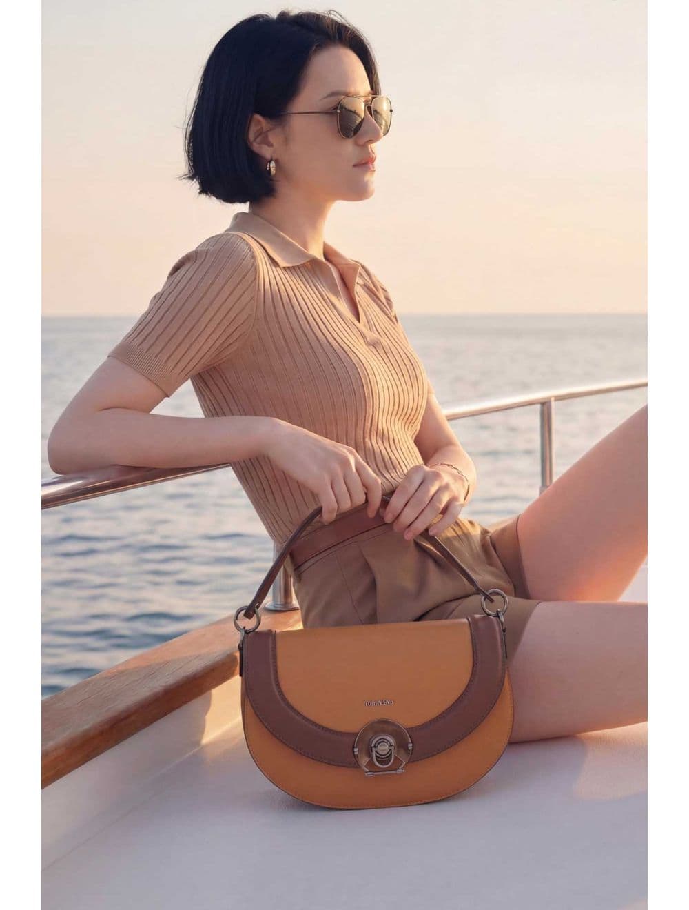 Sac Bandoulière et Porté Épaule 25P-6373-Brun