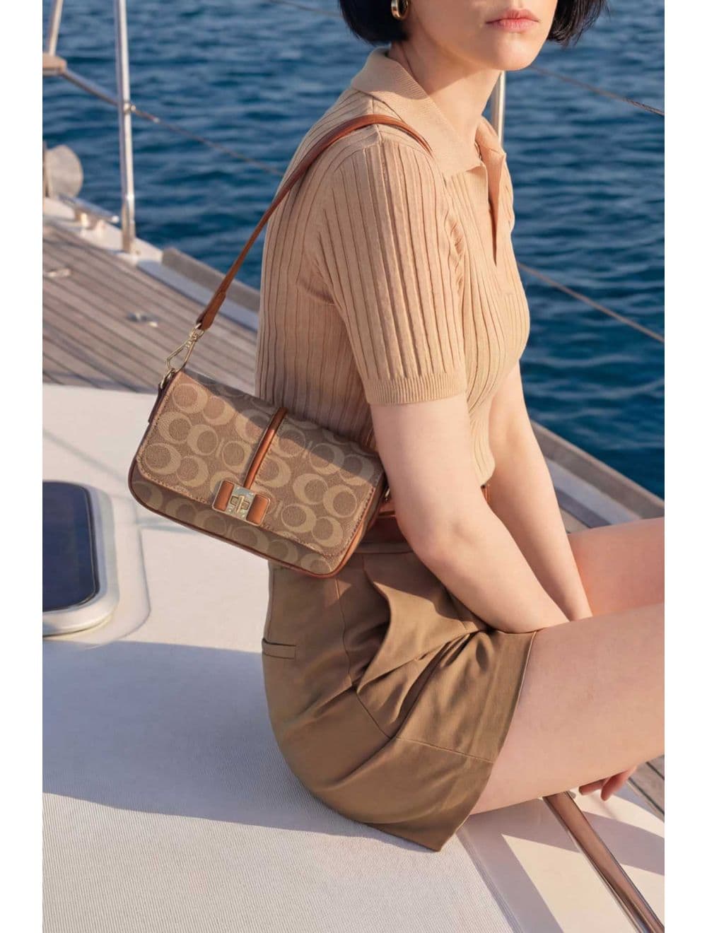 Sac Baguette Monogramme 24P-6074-Marron
