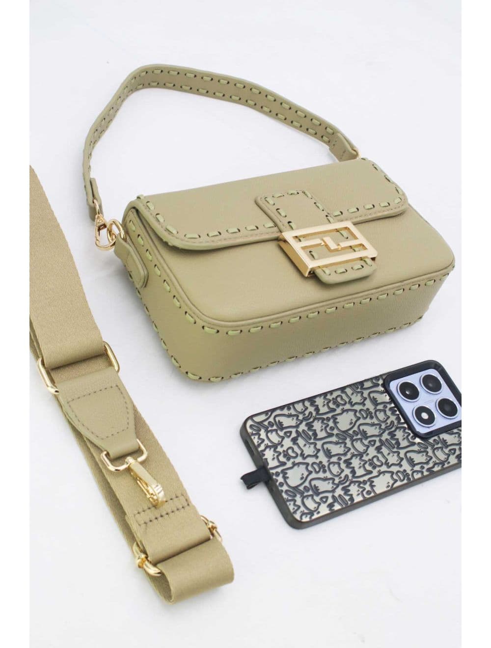 Sac Bandoulière et Porté Épaule Effet Cuir 25P-6150-Vert — vue 4